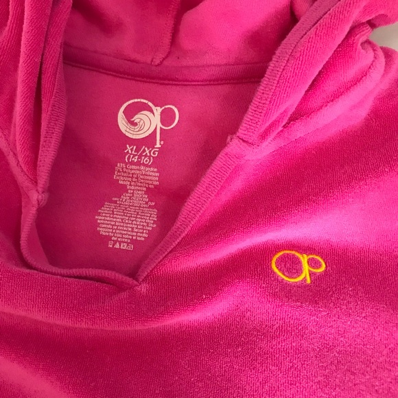 Pink OP Terrycloth Hooded Beach Cover, Girl Size 14/16 - Summer Dress - Woman XS - Picture 4 of 7